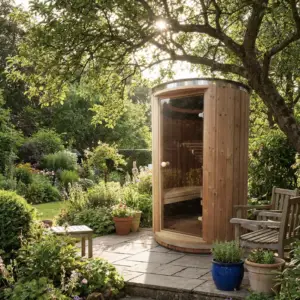 Fass Sauna Garten