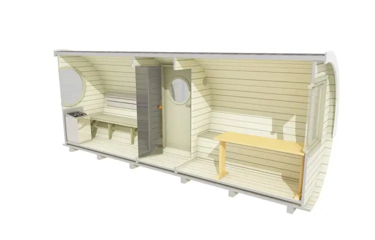 Fasssauna 5.9 m mit Seiteneingang – Bild 2