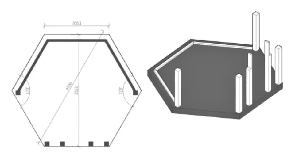 Grill Kota 9.2 offen 3D Fundamentplan