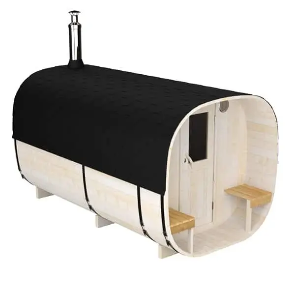 Quadrosauna mit Vorraum Dacheindeckung Schwarz