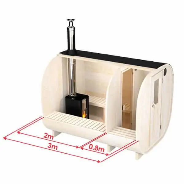 Quadro Sauna mit Vorraum
