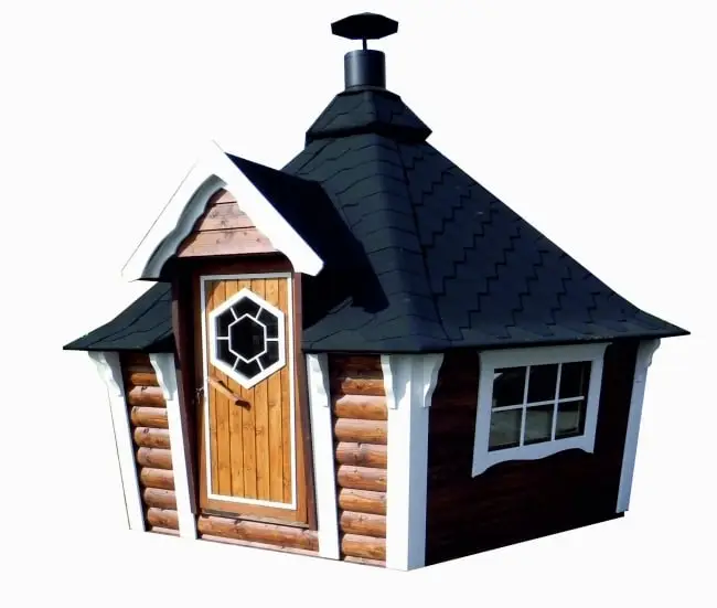 Grillhütte schräge Wände
