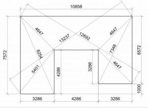 Tiny Haus 51qm U-Form Fundamentplan