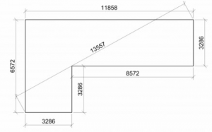 Tiny Haus 42qm L-Form Fundamentplan