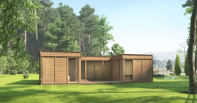Glamping-Cube 51qm U-Form Wald