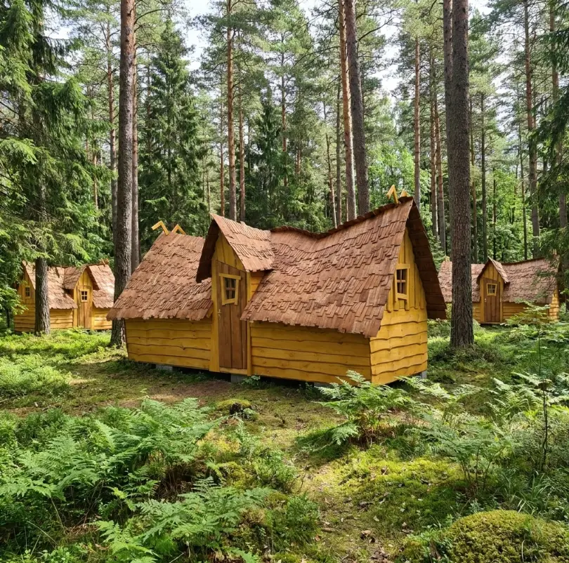 Hexenhaus Ronja Frontansicht im Wald